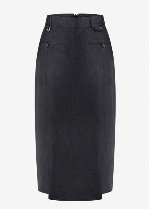 Leather croco skirt