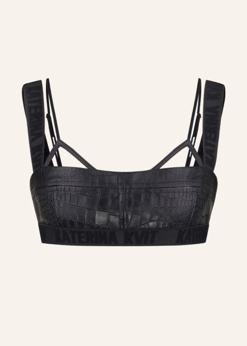 Leather croco top