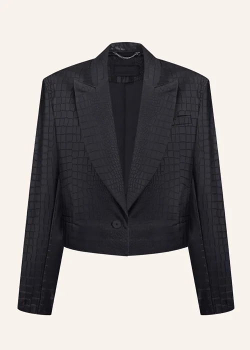 Leather croco black jacket