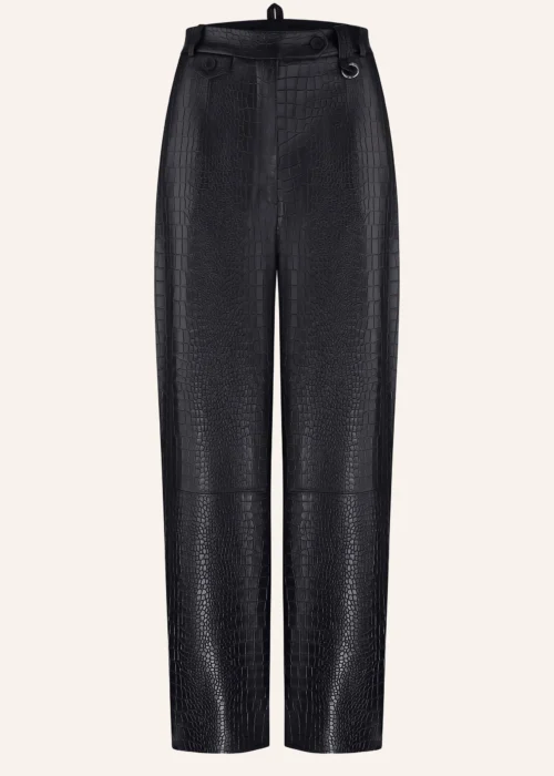 Leather croco pants