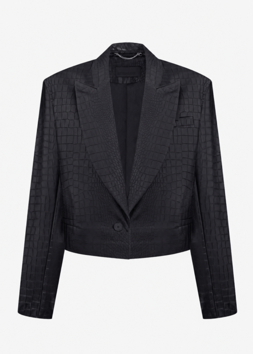Leather croco black jacket