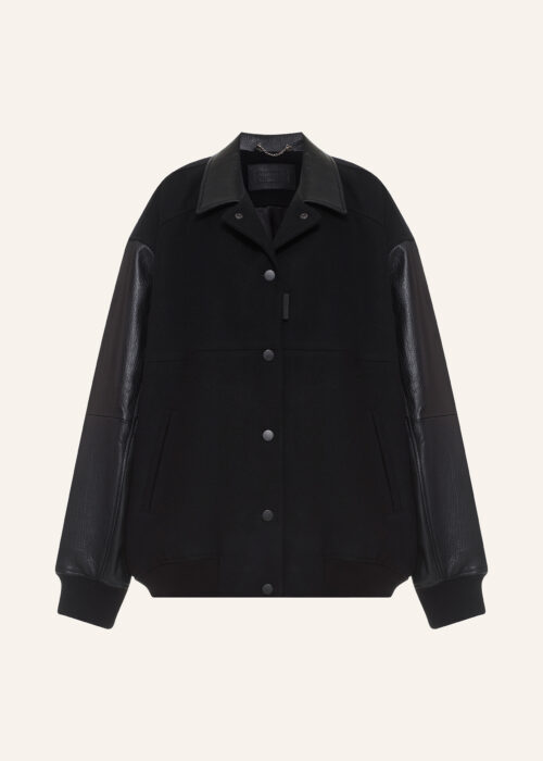 Bomber wool and leather