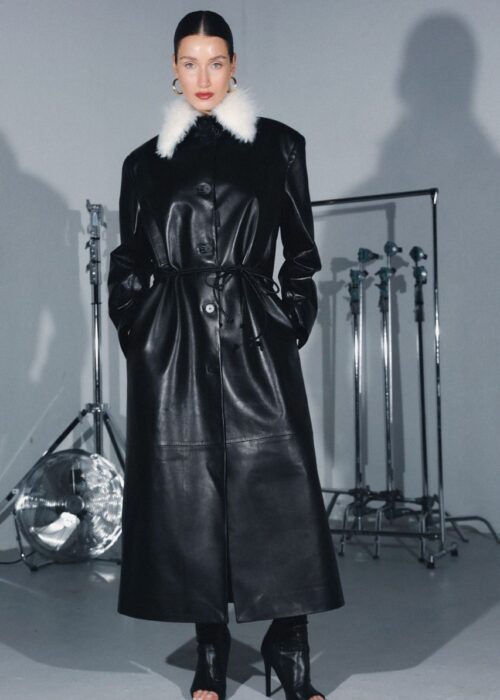 Leather coat black