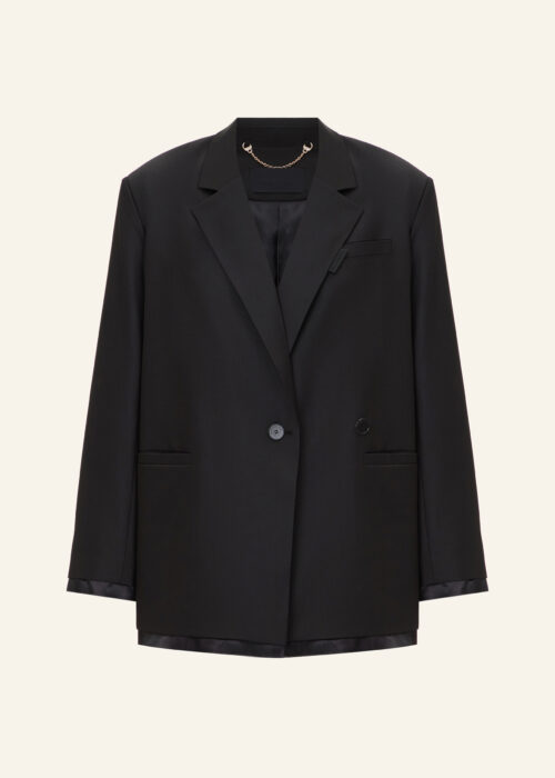 Wool black winter jacket
