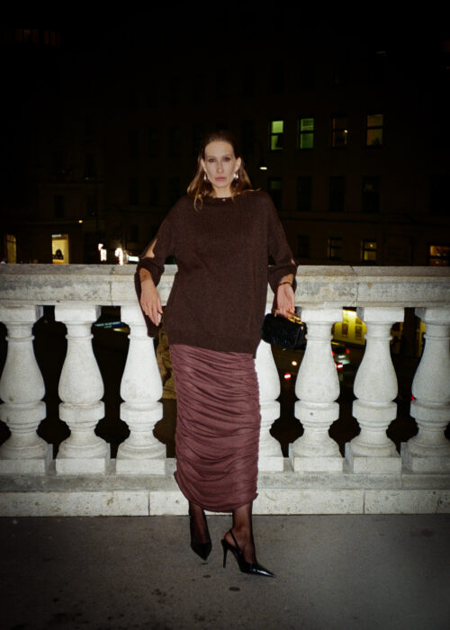 Knitted skirt chocolate