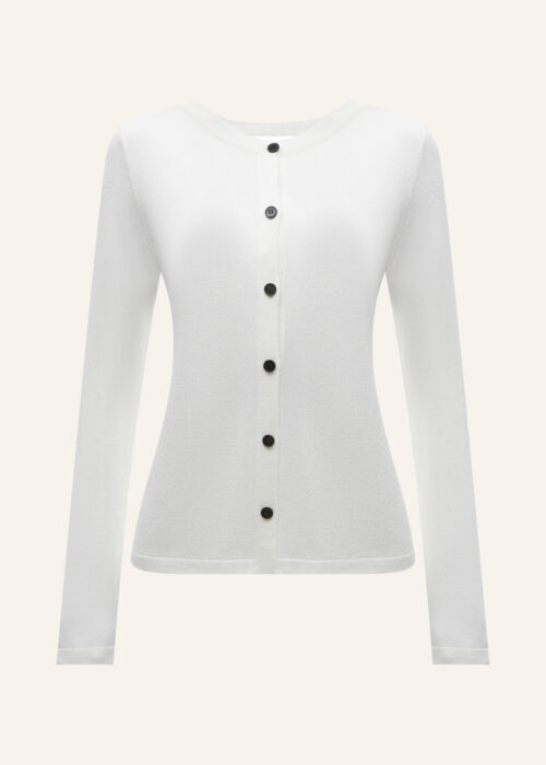 Knitted cardigan with open back white