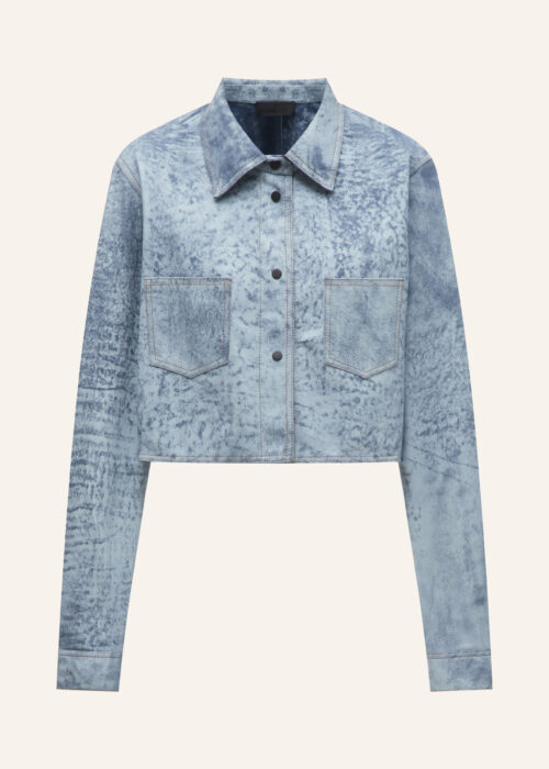 Leather blue jacket