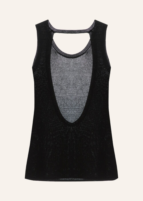 Knitted T-shirt with open back