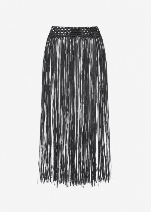 Handmade knitted belt black