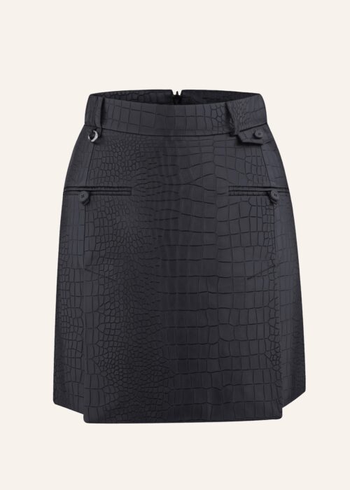 Leather croco skirt