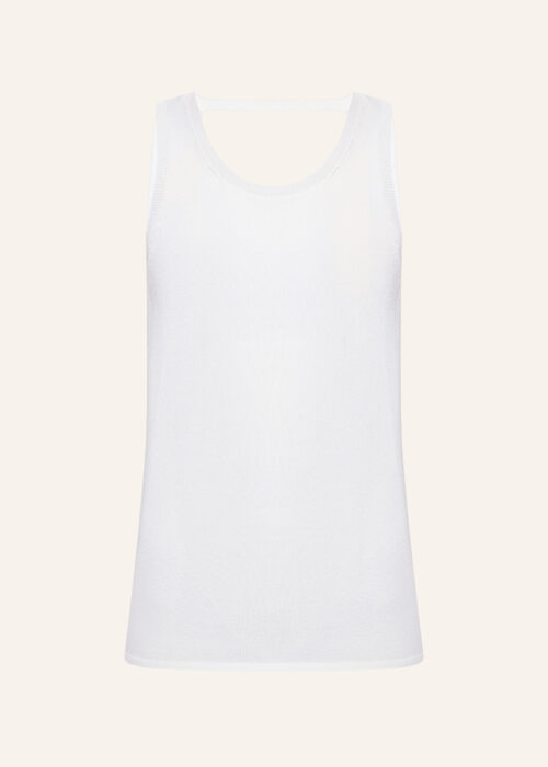 Knitted T-shirt white with open back