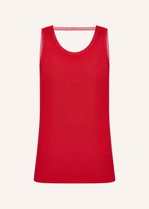 Knitted T-shirt with open back red