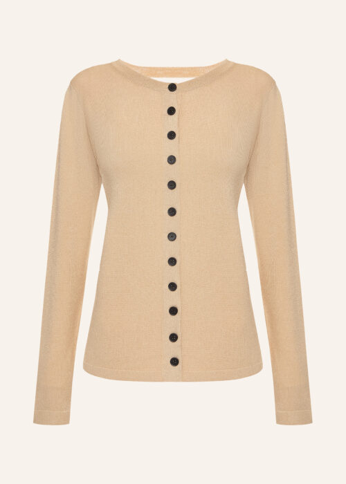 Knitted cardigan with open back bej
