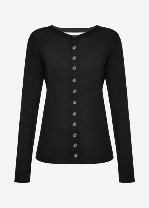 Knitted cardigan with open back black