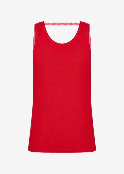 Knitted T-shirt with open back red