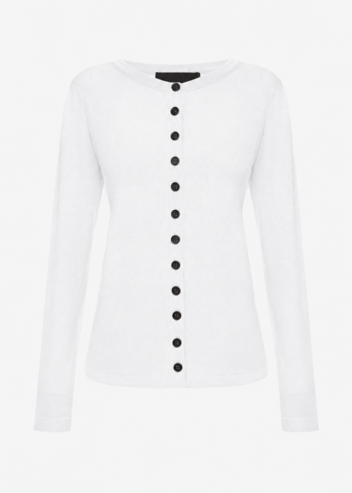 White knitted cardigan