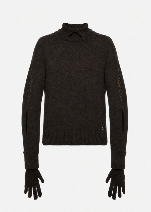 Sweater with gloves brown