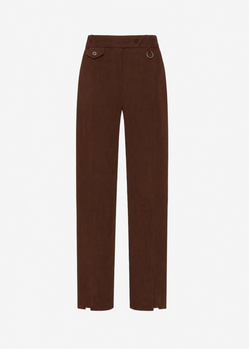 Suede brown leather pants