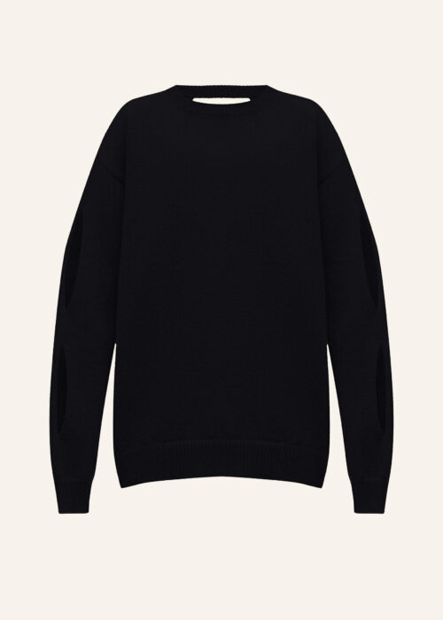 Sweater open back black