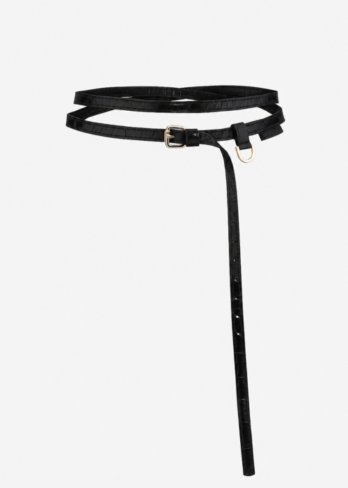 Belt black croco