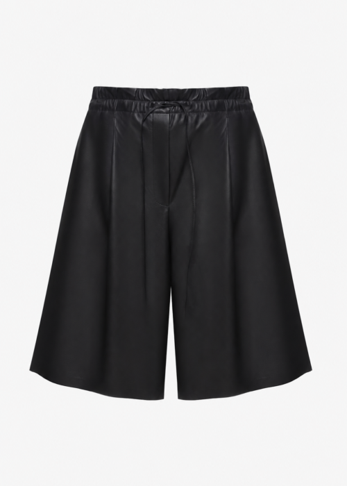 Leather black shorts