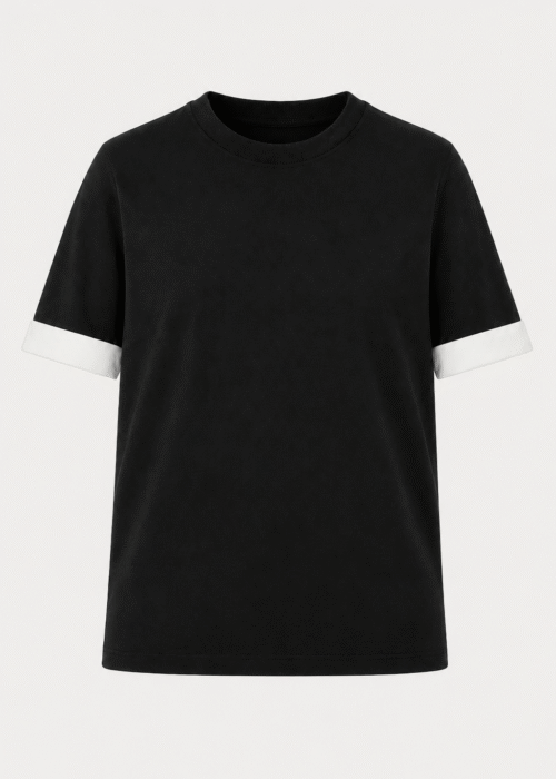 Black cotton T-shirt
