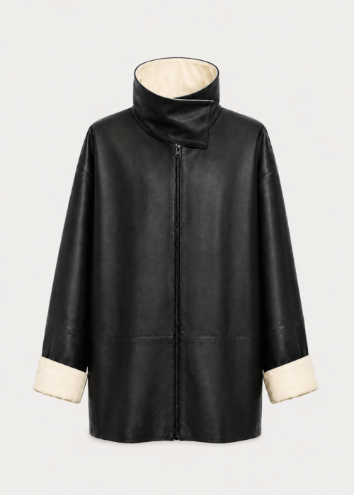 Black leather coat