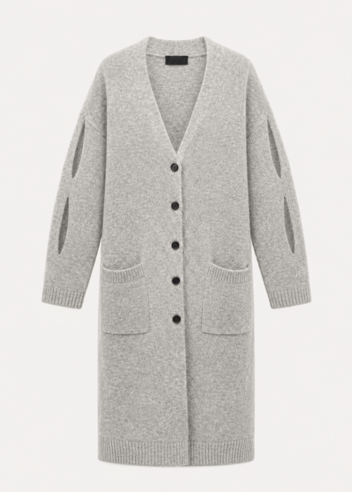 Mohair grey long cardigan
