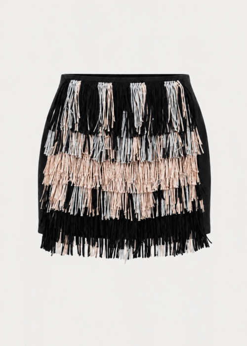 Wool grey/bej mini skirt