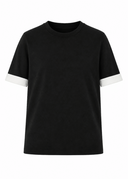 Black cotton T-shirt