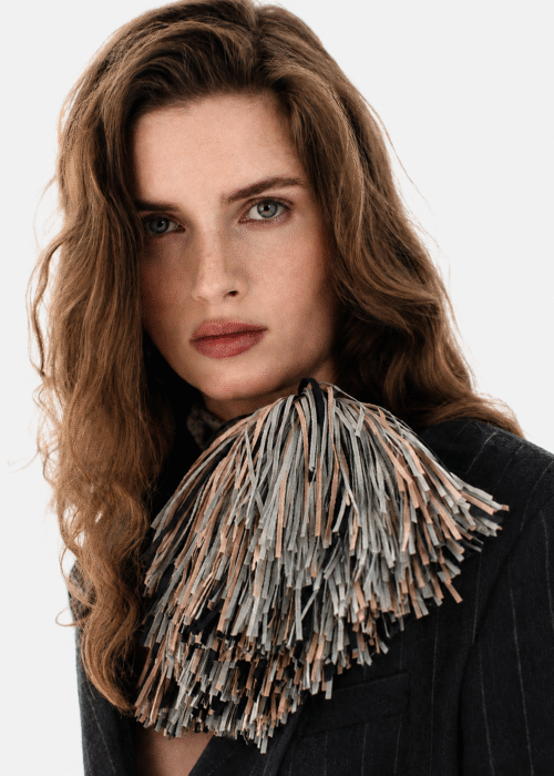 Eco grey-bej brooch