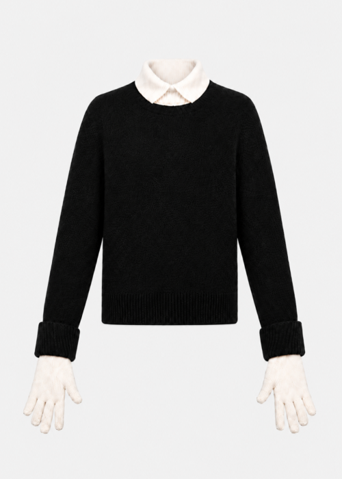 Black/milk sweater with gloves