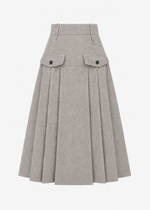 Grey wool winter skirt
