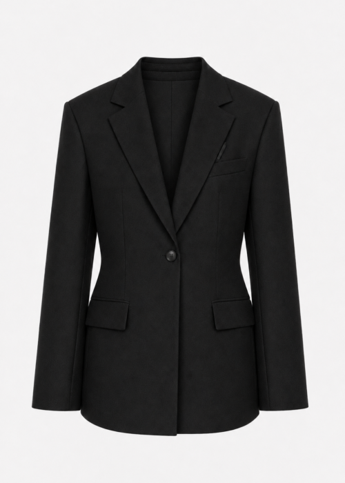 Black wool winter jacket