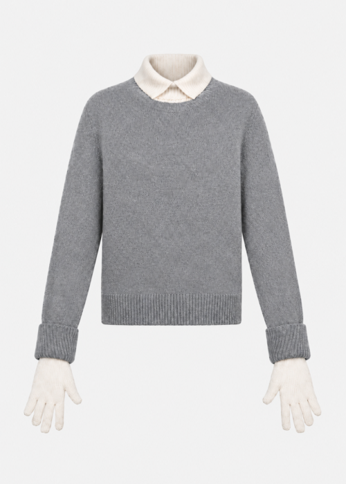 Grey/milk sweater with gloves