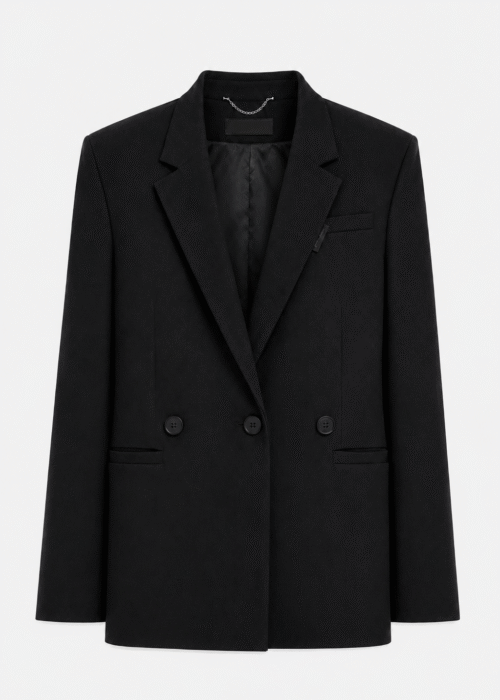 Black winter wool jacket