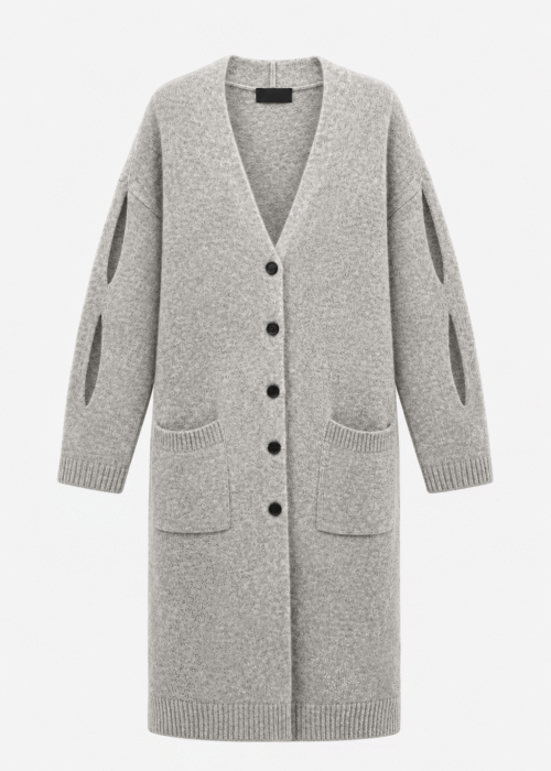 Mohair grey long cardigan
